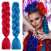 Red Blue Braiding Hair Extensions for Women Jumbo Ombre Pre-stretched
