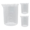 LifCratms 3 Pcs Transparent Lab Measuring Cup, 50ml/1.7oz Plastic Graduated