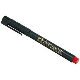 SG Education Faber Finepen 1511 Marking Pen, Red, Metal-clad Fibre-tip, Water-based Ink, 0.4mm Line Width