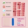 Long Square French False Nails, 24PCS Press On Nails with
