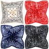 Syhood 4 Pcs 27'' Square Satin Head Scarves Satin Bandanas