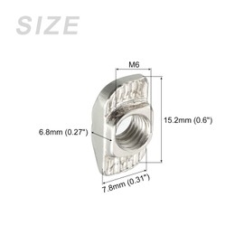 METALLIXITY Slide T-Groove Nut M6 Thread 10 Pieces Carbon Steel T-Groove Nuts Hammer Fixtures for 3030 Series Aluminum Profiles