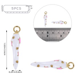 COGCHARGER Pack of 5 Chilli Pendant Vegetable Charms Enamel Pendant Chili Charm Used for Making Necklaces Key Pendants and Other Jewellery Accessories, Brass enamel, No Gemstone