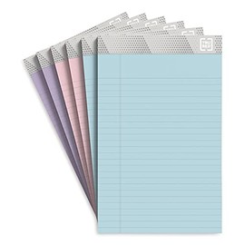 TRU RED TR57356 Notepads, 5-Inch x 8-Inch, Narrow Ruled, Pastels, 50 Sheets/Pad