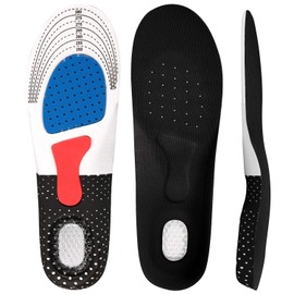 Plantillas para zapatos para hombres y mujeres, inserciones ortopédicas para fascitis plantar, absorción de golpes, antifatiga para caminar, correr y deportes, Negro, Mens(10-11.5)