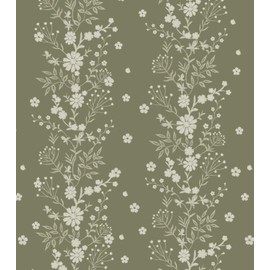 Baolanzw Tonal Floral Peel and Stick Wallpaper Egg Pink Floral Self Adhesive Wallpaper Contact Paper Waterproof for Shelves Cabinet Drawer Table (Sage Green, 17.32in X 6.56ft)