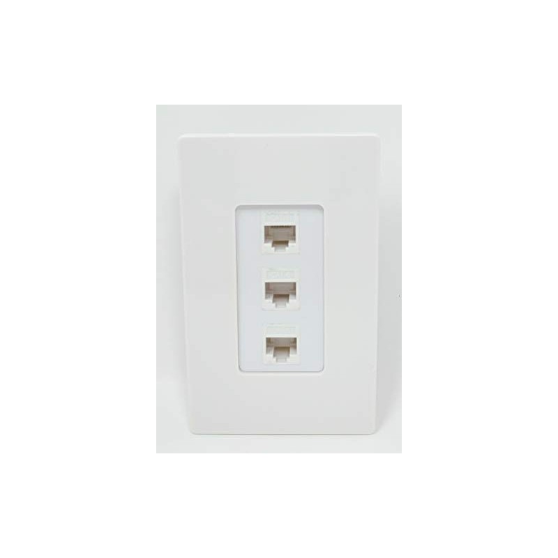 RiteAV Decorative 1 Gang 3 Port Cat6 Wall Plate -