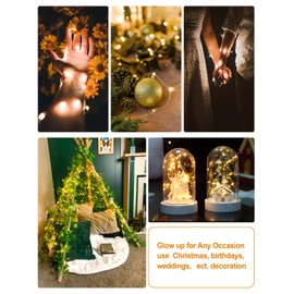 Fibevon Fairy Lights Battery Operated, 12-Pack 7.2ft w/20 LED Mini Lights Waterproof String Lights for Mason Jar/Centerpiece Table/Bedroom/Wedding/Valentines/Christmas/Outdoors/Indoor Decoration