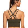 AGONVIN Women's Longline Strappy Padded Medium Support Training Top Sports