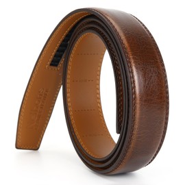Wetoper Men's Automatic Ratchet Belt, 35 mm Wide Leather Belt for Men (No. 2, Length 125 cm / 49 Inches, Suitable for Waist 37 - 43 Inches) -