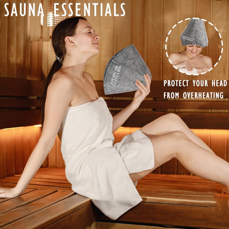 Sugeru Pack of 2 Felt Sauna Hat, Ideal Sauna Hat