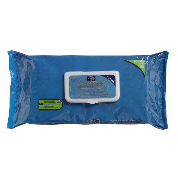 PDI Healthcare J14143 Hygea Premium Multi-Purpose Washcloth, 9.5" Width, 11.5" Length (Pack of 60)