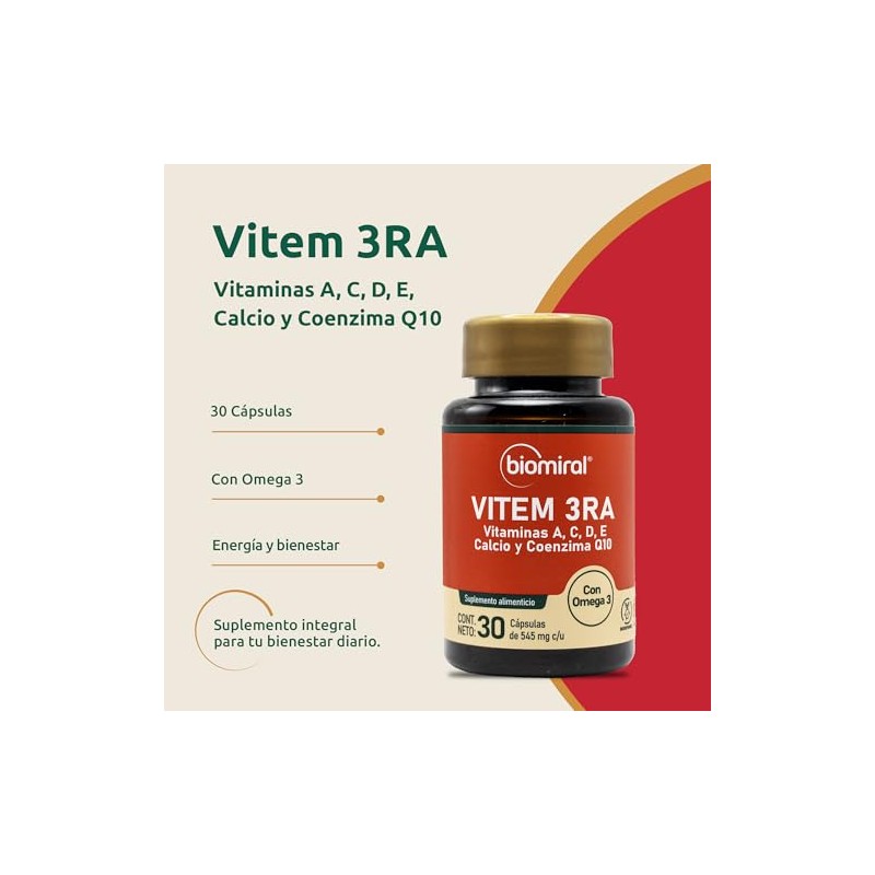 Biomiral VITEM 3RA - Suplementos Alimenticios - Multivitamínico Omega 3,
