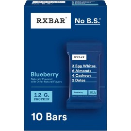 RXBAR Protein Bars, Protein Snack, Snack Bars, Blueberry, 18.3Oz Box (10 Bars)