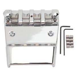 Electric Bass Bridge Replacement 4 Strings Height Adjustable Zinc Alloy Roller String Saddle Bass Guitar Bridge