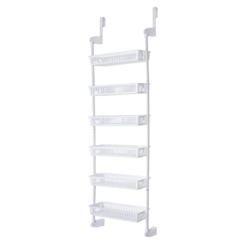 Smart Design Over-The-Door Organizer for Storage - 6 Adjustable Baskets