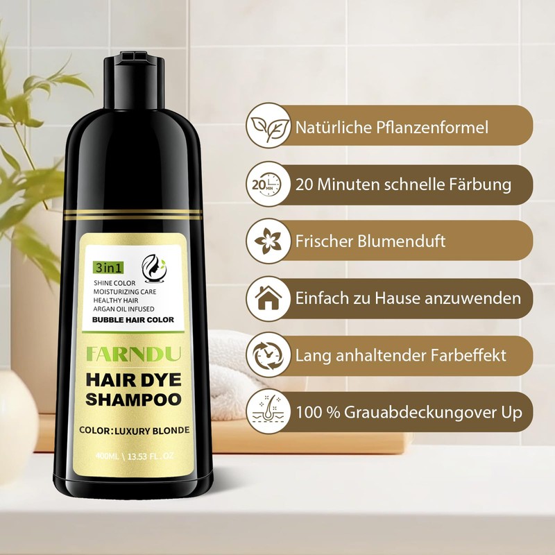 Blonde Hair Dye Shampoo 3 in 1 to Cover Grey