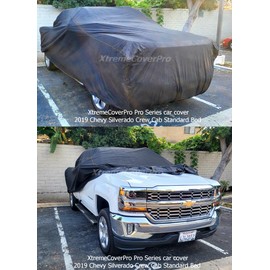 Car Cover fits 2019 2020 2021 Chevy Silverado 1500 Crew Cab 5.5ft Bed XTREMECOVERPRO PRO Series Black Truck Cover