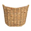 Household Essentials Water Hyacinth Seagrass Scoop Basket with Bamboo Handle,