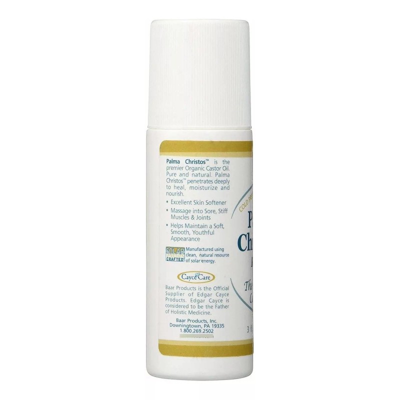 Baar Palma Christos Roll-on, Orgánico Aceite De Ricino 3 Oz