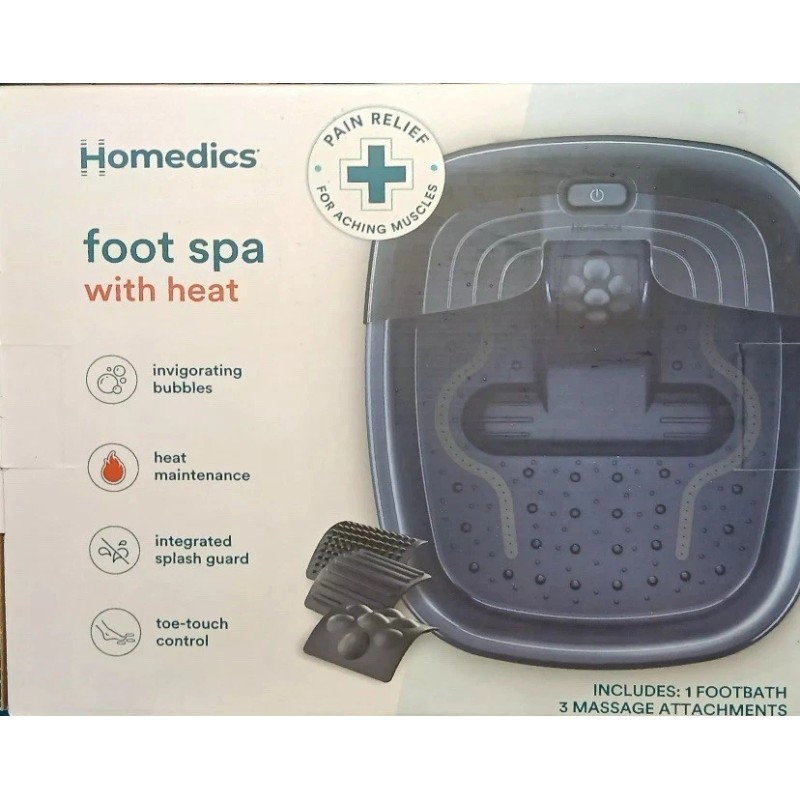 Homedics Foot Spa with Heat Invigorating Bubbles and Toe Touch