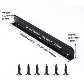 Satanga Edge Black Finger Pulls for cabinets Kitchen Invisible Hardware Concealed Drawer Pull Aluminum Hidden Back Mount Door Long Handles Pack of 5 Modern 11.81" Overall Length Easy Installation