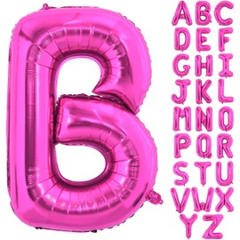 40 Inch Large Hot Pink Letter B Balloons Alphabet B Letter Balloons Foil Mylar Letter A Balloons for Birthday Party Anniversary New Year Graduation Wedding