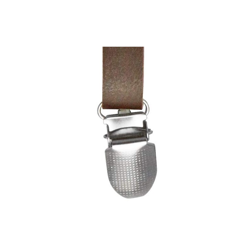 CUFF.JP Leather Clip Suspenders White Black Dark Brown Light Brown,