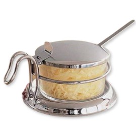 Tablecraft Juego de mesa para condimentos de vidrio de 6 onzas | Calidad comercial para restaurante o uso doméstico