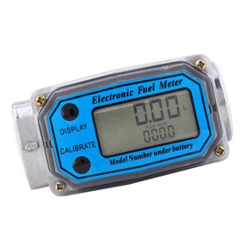 10-200L 1 inch NPT Turbine Flow Meter, Highly Accurate Digital Flow Meter, Easy to Install Fuel Flow Meter with Manual for Diesel Kerosine Petrol (Blue LLW-25)