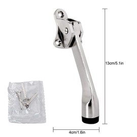 4 Packs Kickdown Door Stop for Heavy Door Garage Door with Rubber Tip and Spring Lever Metal Kickstand Door Stopper Hinge