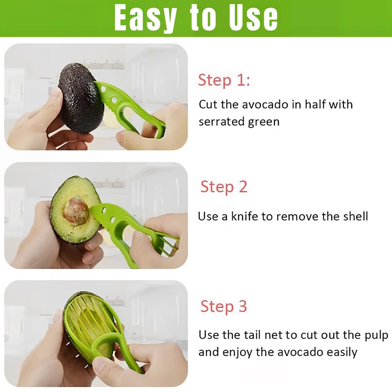 Avocado Slicer,Avocado Peeler Perfect for Mashing Avocados Enucleation Making Guacamole(Green)