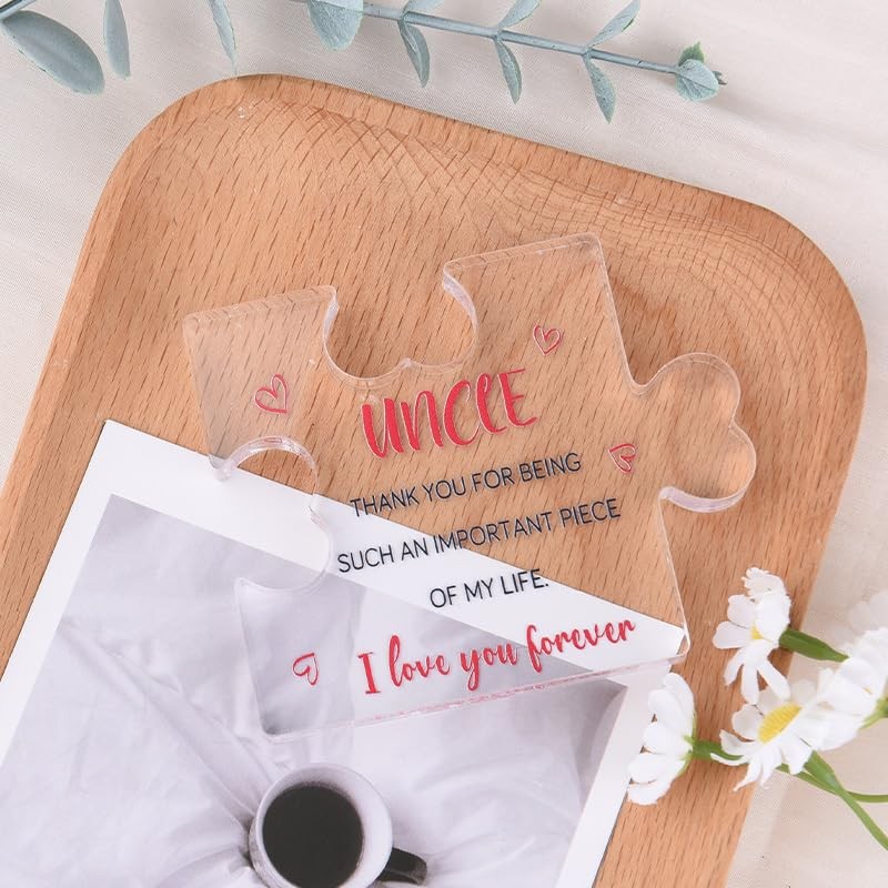 Engraved Acrylic Block Piece for Uncle from Niece Nephew Thank