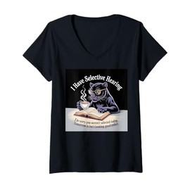 Womens Kids Black Panther Coffee Book Nerds Vintage Black Panther V-Neck T-Shirt