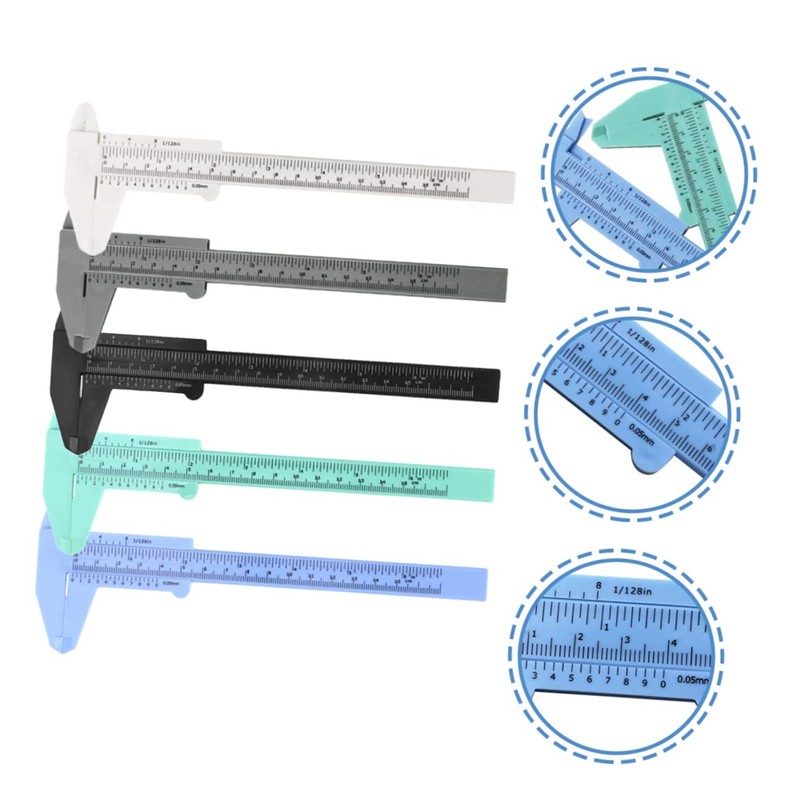 BIUDECO 5pcs Eyebrow Measurement Ruler Double Scale Caliper Brow Ruler