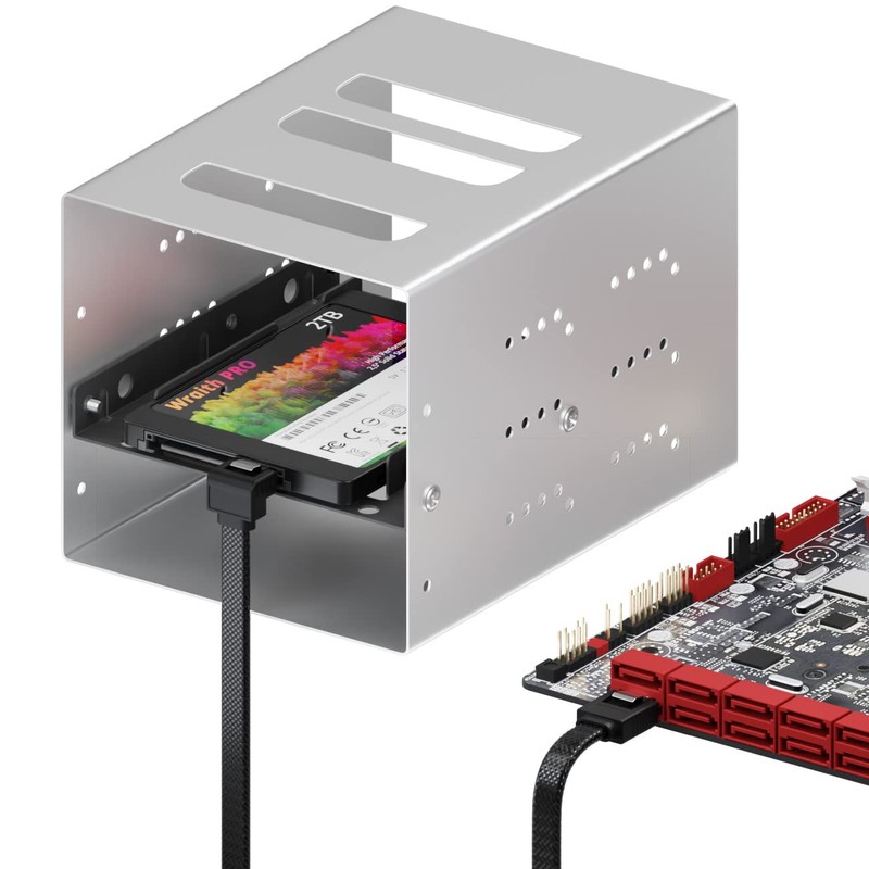 deleyCON 30 cm SATA 3 Cable Nylon 6 Gbit/s Data