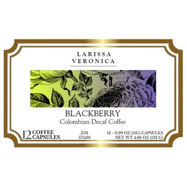 Blackberry Colombian Decaf Coffee (Single Serve K-Cup Pods) (Gourmet, Naturally Flavored, Whole Coffee Beans) (12 pods, ZIN: 571436)