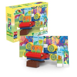 BIOBUDDI BB-0156 Swampies Construction Kit - Swamp SpaceShip, Biological Building Blocks for Pluging, Compatible with Other Brands, Made from Organic Plastic, 32 Clamping Blocks