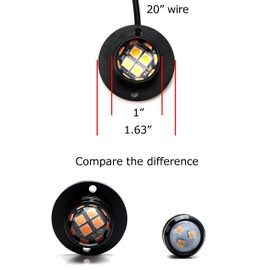 iJDMTOY 3pc Set Pre-Runner Style 12-SMD Amber Yellow LED Grille Clearance Light Kit Compatible with Jeep Wrangler JL or Gladiator JT