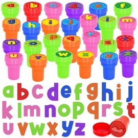 Cinrobiye 26 Pcs Alphabet Stampers, A-Z Letter Stamp Set for Classroom Rewards Birthday Party Favors Preschool Learning Crafts Goodie Bag Fillers pinata