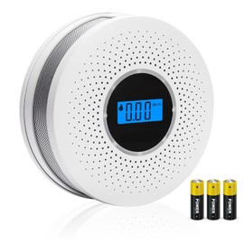 BOJOOM 2 in 1 Alarma de Detector de Humo y Monóxido de Carbono, Alarma de Incendio inalámbrica con Pantalla LED y Batería, Bajo Consumo,Largos Periodos Uso, Alarma Luminosa y Sonora Simultáneas