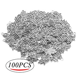 100pcs Antique Silver Hamsa Hand Charms Hand of Fatima Pendants Jewelry Making Findings for DIY Necklace Bracelet