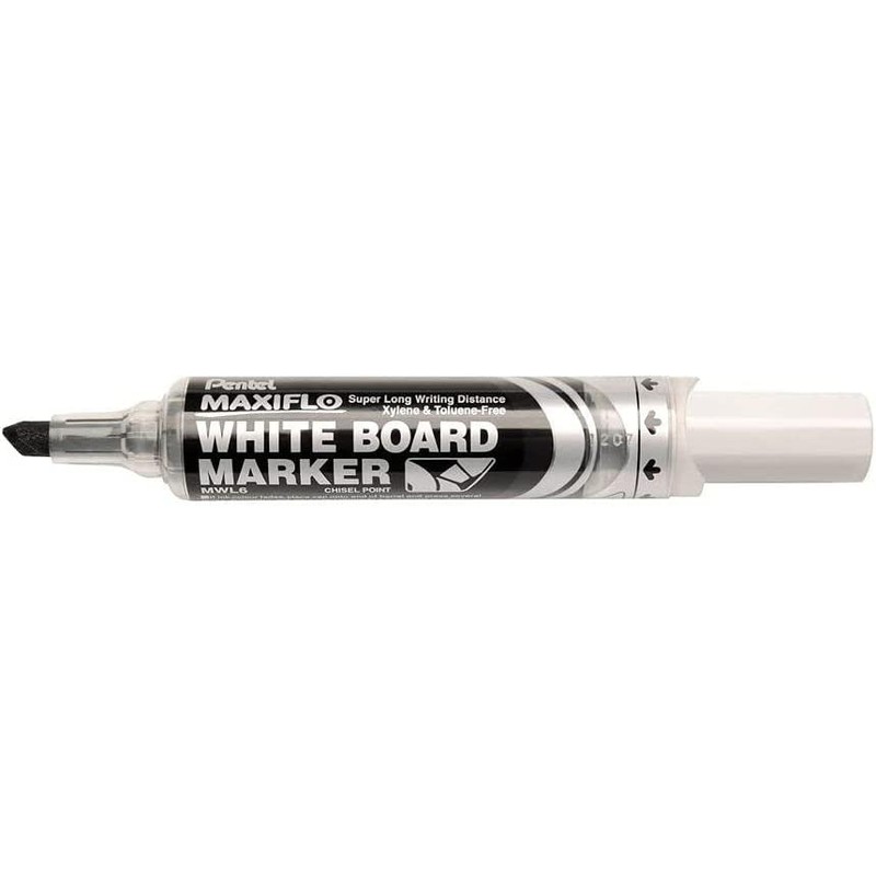Pentel Maxiflo MWL6 Whiteboard Marker - Black - Wide Tip