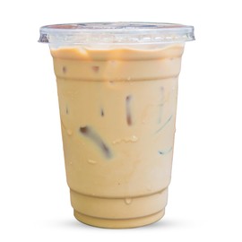 CHEF ROYALE 100x8oz Clear PET Cups with Flat Lids - Takeaways Great for Smoothies, Milkshakes, Cold Drinks and Slush Puppies - Perfect for Parties, Picnics and More (100, 8oz)