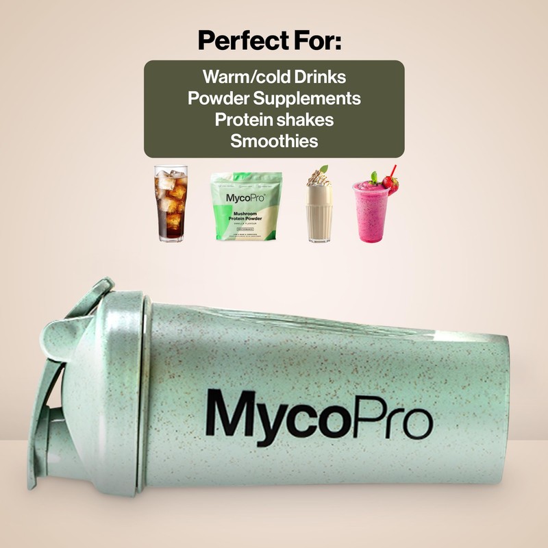 MycoPro Mint Green Protein Shaker Bottle – 600ml Gym Shaker
