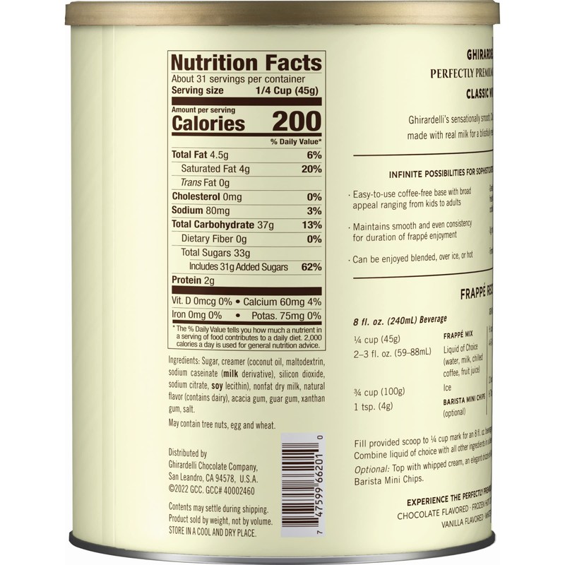 Ghirardelli Beverage Mix, Classic White 50 Ounce.