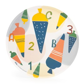 PARTY PARTY Pack of 16 Paper Plates Motif School Cone, Sugar Cone, Diameter 23 cm, Back to School, First Day of School
