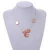 Avalaya Delicate Floating Light Brown Shell Bead Wire Necklace in