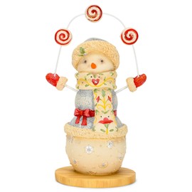 Enesco Heart of Christmas Jewel Peppermint Snowman Games Figurine, 6.89 Inch, Multicolor