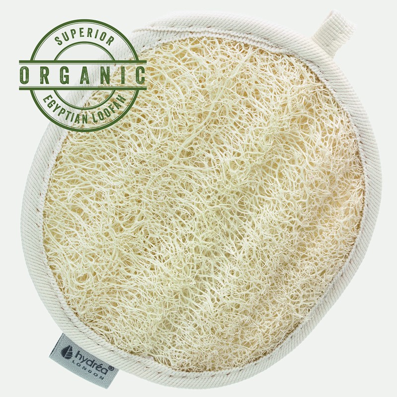 Hydréa London Organic Egyptian Loofah Luxury Exfoliating Body Pad Natural
